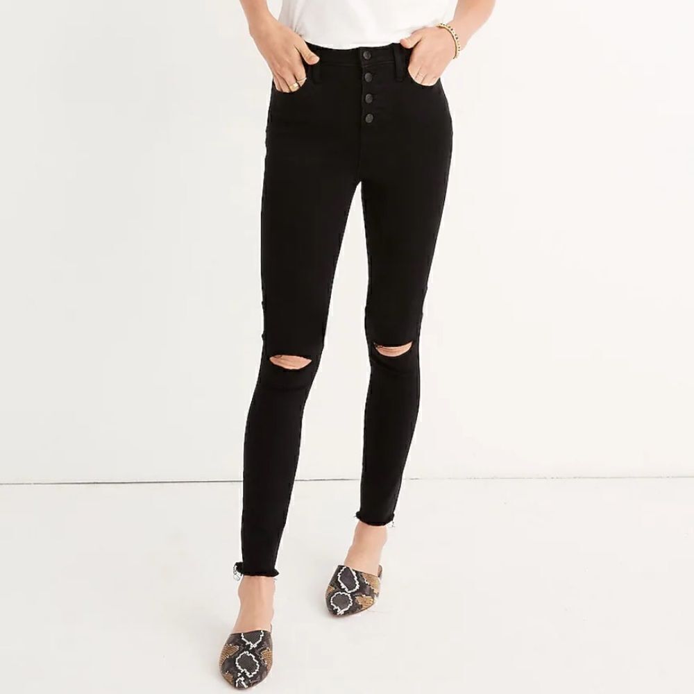 Madewell Petite 10” High-Rise Roadtripper Jeggings Button Fly Size 25P
